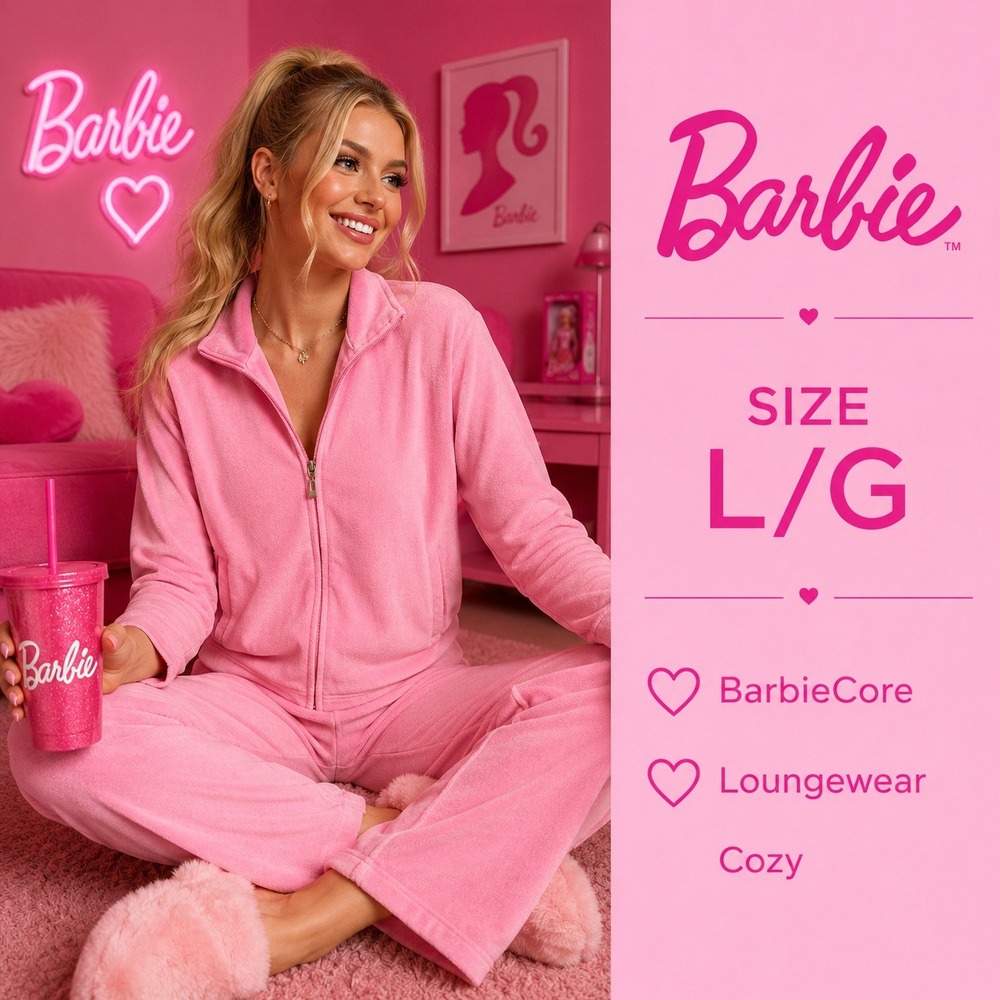 Mountain Lake Tracksuit Women L Pink Solid Regular Y2K Velour Zip Up Lounge Set